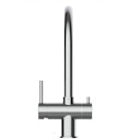 Vorschaubild 3 Wege Wasserhahn Küchenarmatur, Edelstahl Massiv mit 360° schwenkbarem U-Auslauf, Hochglanz Poliert