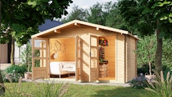 Karibu Gartenhaus Blockbohlenhaus Mittelwandhaus Radur 0 - 28 mm