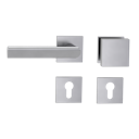 Vorschaubild Griffwerk Wechselgarnitur VAYA 137 TRI fast2fix Fast2Fix GK3 Rosetten eckig Knopf SQUARE Edelstahl matt L