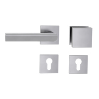 Griffwerk Wechselgarnitur VAYA 137 TRI fast2fix Fast2Fix GK3 Rosetten eckig Knopf SQUARE Edelstahl matt L