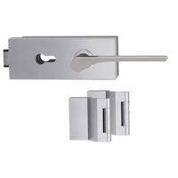 Griffwerk PURISTO S -Edelstahl matt Ganzglastürbeschlagset -3-teiliger Bandsatz -mit Griff DESM LEAF LIGHT -SG -PZ