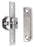 Alberts® Rollschnäpper, für Pendeltore, galvanisch verzinkt dickschichtpassiviert, Platte 18 x 90 mm, Loch ⌀6 / 4,8 mm 411695