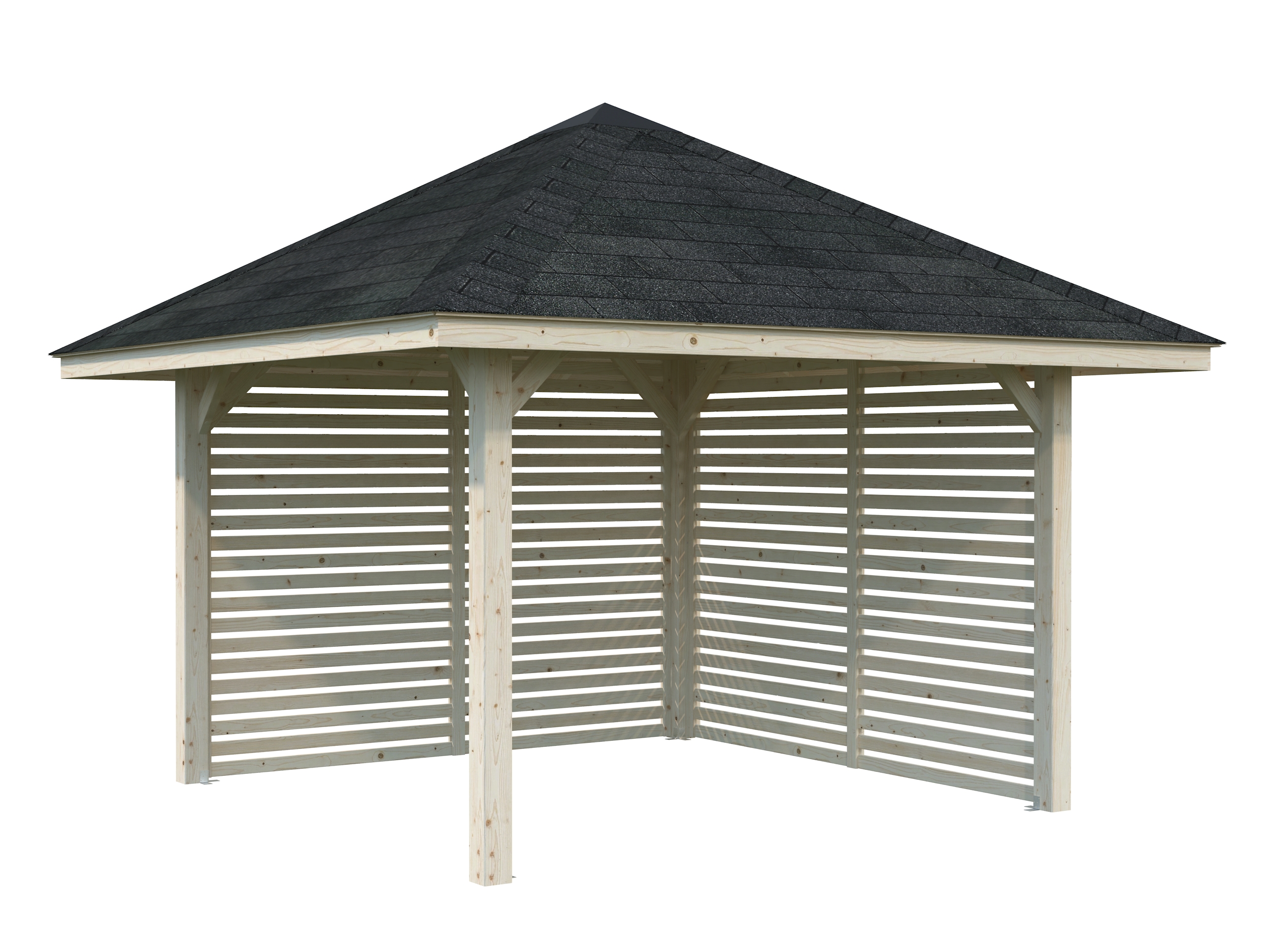 Palmako Pavillon Bianca 8,3 m² Set 102 Transparent tauchgrundiert