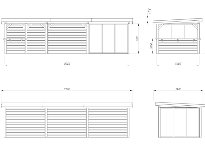 Palmako Carport/Pavillon Connect Lenna 24,9 m² Set 416 Slide