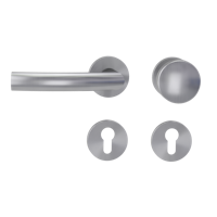 Griffwerk Wechselgarnitur VAYA 178 LORITA fast2fix Fast2Fix GK3 Rosetten rund Knopf R2 Edelstahl matt L