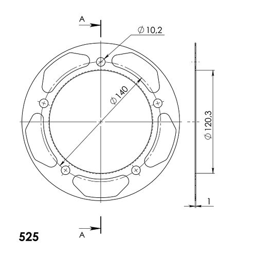 Supersprox Edge Disk 525 42Z (Gold)