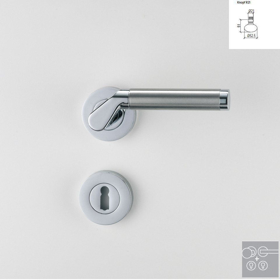 Griffwerk Wechselgarnitur CORINNA Chrom/Edelsathl matt - Links