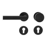 Griffwerk Wechselgarnitur TRI 134 Schraubtechnik GK3 Rosetten rund Knopf R2 Graphitschwarz L