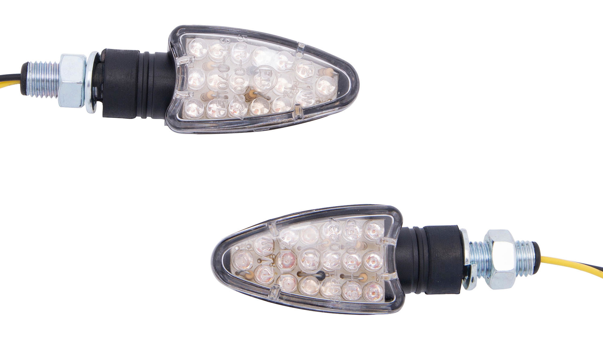 Spec X LED-Blinker Arrow Schwarz 18 mm kurzarm Paar