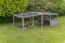 Vorschaubild Freilaufgehege XL mit Abdeckung, Holz, 233 × 79 × 116 cm, grau