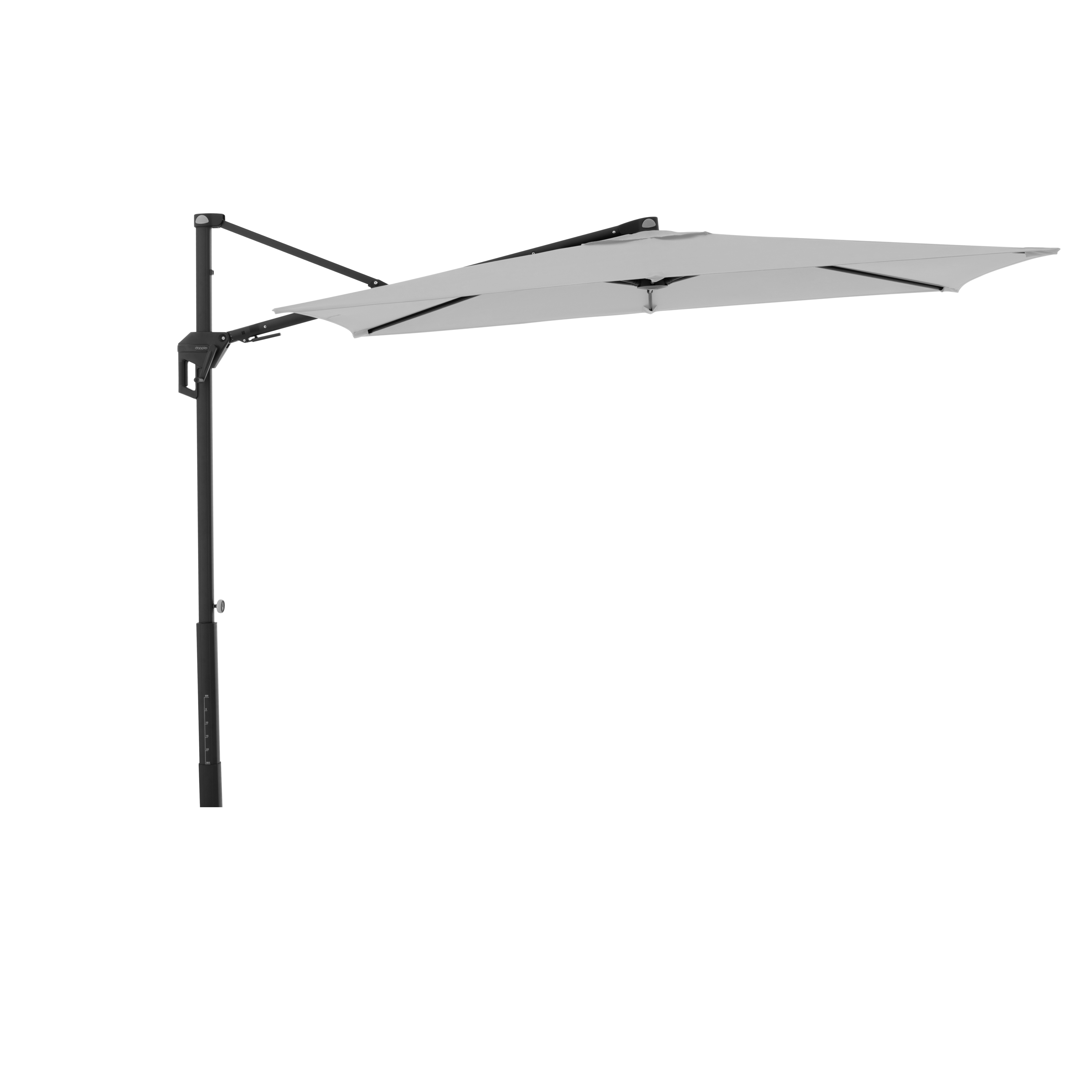 doppler Pendelschirm ACTIVE 240 x 135 Green Edition, Aluminium Anthrazit / 100 % Polyester 180 g/m² Hellgrau