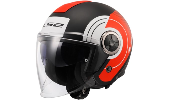 LS2 Jethelm OF620 Classy II M Schwarz / Rot / Weiss Disko