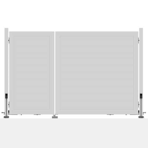 TraumGarten SYSTEM BOARD/GLAS Doppeltor auf Maß mit E-Antrieb
