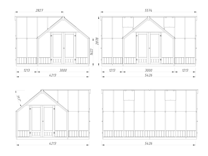 Palmako Gewächshaus / Pavillon / Glashaus Emilia 19,1 m²- 44 mm