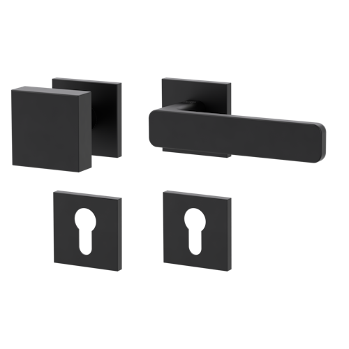 Griffwerk Wechselgarnitur VAYA 265 MINIMAL MODERN fast2fix Fast2Fix  Rosetten eckig Knopf SQUARE Graphitschwarz R