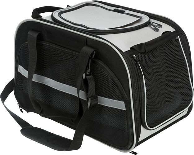 TRIXIE Wohn- und Transporttasche Valery, 29 × 31 × 49 cm, schwarz/grau