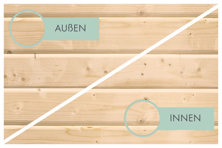 Karibu Gartenhaus Qubic 2 mit Schiebetür - 19 mm