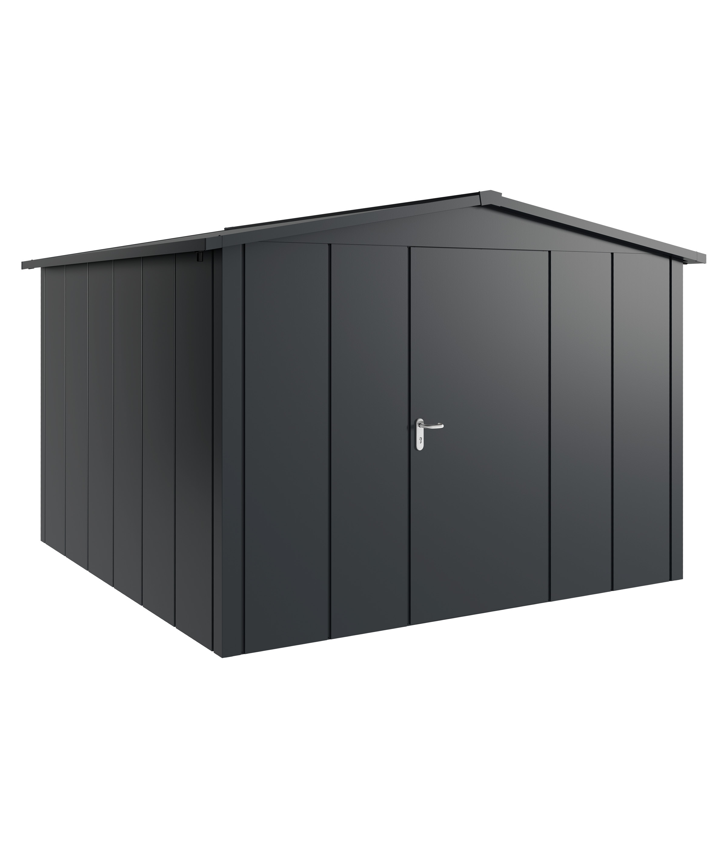 Hörmann Metall-Gerätehaus Juno JSD mit Satteldach B 310 x T 310 cm (JSD 14) Motiv Design (mit breiten Lamellen) Einzeltü...