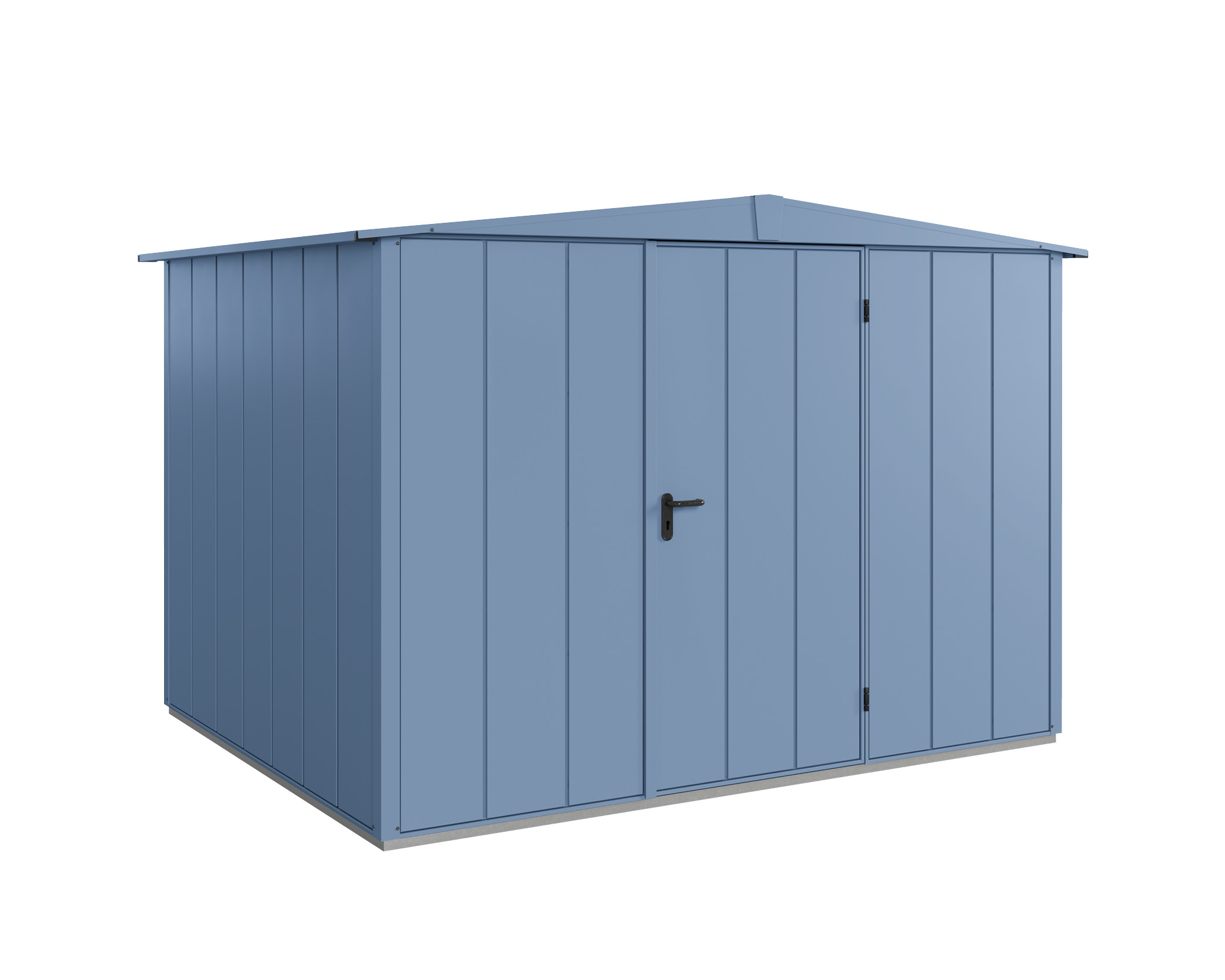 Thumbnail - Hörmann Metall-Gerätehaus EcoStar Premiumline mit Satteldach B 302,8 x T 238 cm (Typ 3), Motiv Design (mit breiten Lamel...