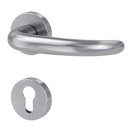 Griffwerk ULMER GRIFF Klipptechnik | DESIGN MANUFAKTUR FS Panik -Edelstahl matt  Rosettengarnitur geteilter Vierkant 9mm -Klippt. -PZ -TS 38-50mm