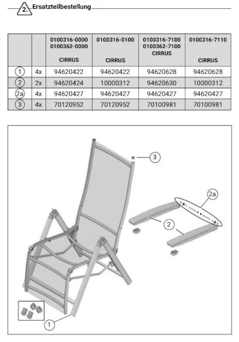 Kettler Ersatzteil Stopfen für Relaxsessel CIRRUS Silber, 8er Set