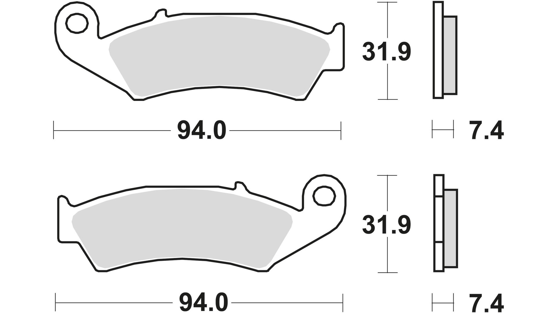 TRW Bremsbelag Typ Organisch Standard mit ABE, Bremsbelag "MCB 574" Satz