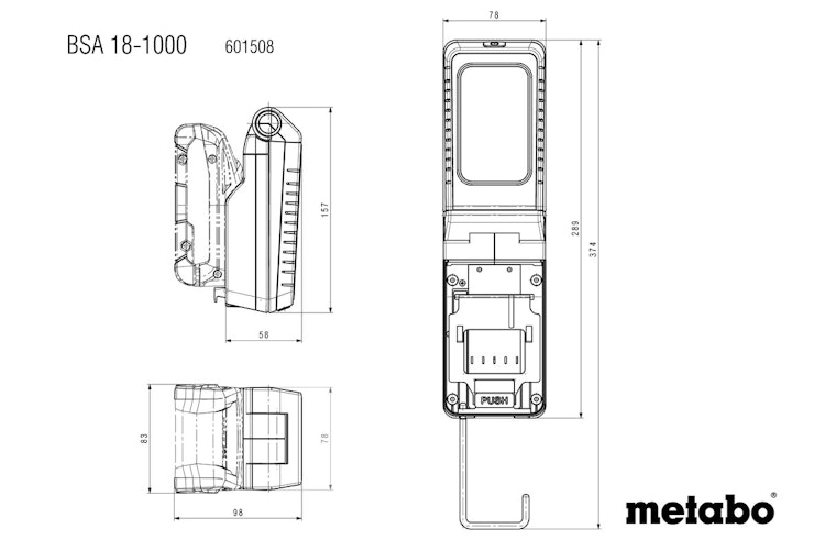Metabo 18-Volt-Akku-Baustrahler BSA 18-1000 601508850