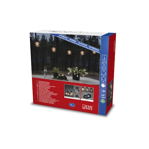 Konstsmide Weihnachtsbeleuchtung LED Globe Party Lichterketten mit 5 bernsteinfarbenen Dioden