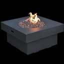Gardenforma Gas Feuerstelle Branford aus Faserbeton in Betonoptik, schwarz