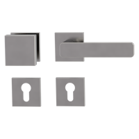 Griffwerk Wechselgarnitur VAYA 265 MINIMAL MODERN fast2fix Fast2Fix  Rosetten eckig Knopf SQUARE Samtgrau R