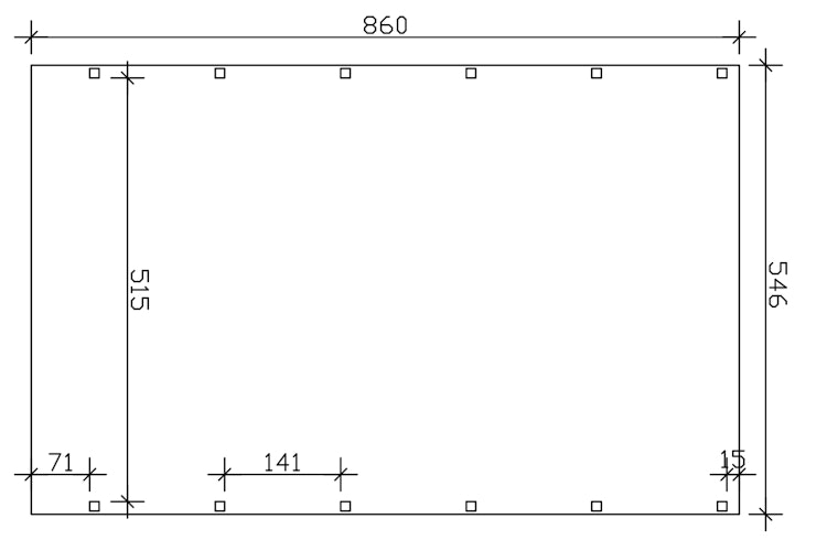 Skan Holz Friesland - Flachdach Doppelcarport aus Nadelholz Breite 546 cm