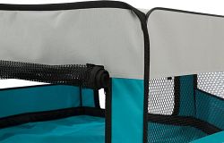 TRIXIE Freilauf mit Netz/Boden, Meerschwein., Polyester, ø 130 × 55 cm, türkis/hellgrau