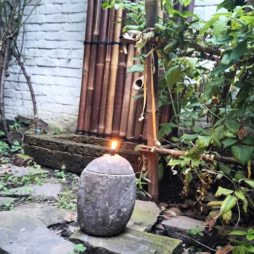 BambusBASIS Steinöllampe - handgefertigt