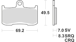 TRW Bremsbelag Typ SV Sintermetall mit ABE, Bremsbelag "MCB 737" Satz