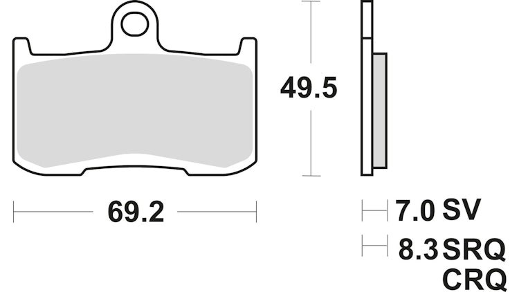 TRW Bremsbelag Typ SV Sintermetall mit ABE, Bremsbelag "MCB 737" Satz