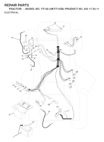 Husqvarna Gartentraktoren YT150, HEYT155B, 954170011, 1998-12
