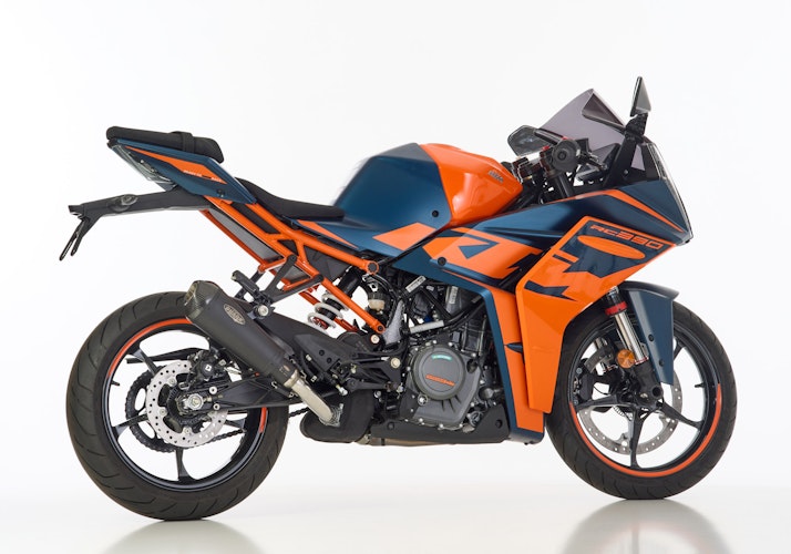 SHARK SLIP-ON Edelstahl beschichtet/Carbon schwarz-matt DSX-7 für HUSQVARNA Svartpilen 125,Svartpilen 401,Vitpilen 401,KTM 125 Duke,250 Duke,390 Duke,RC 125,RC 390 EURO4 EURO5 