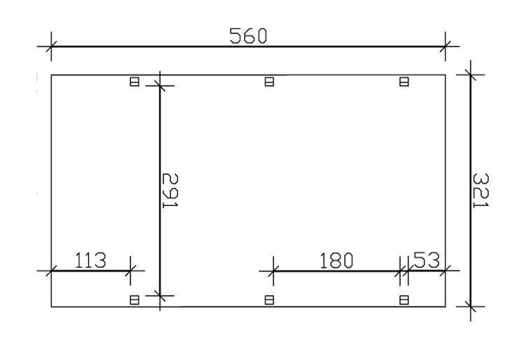 Skan Holz Harz - Pultdach Doppelcarport aus Nadelholz Breite 624 cm