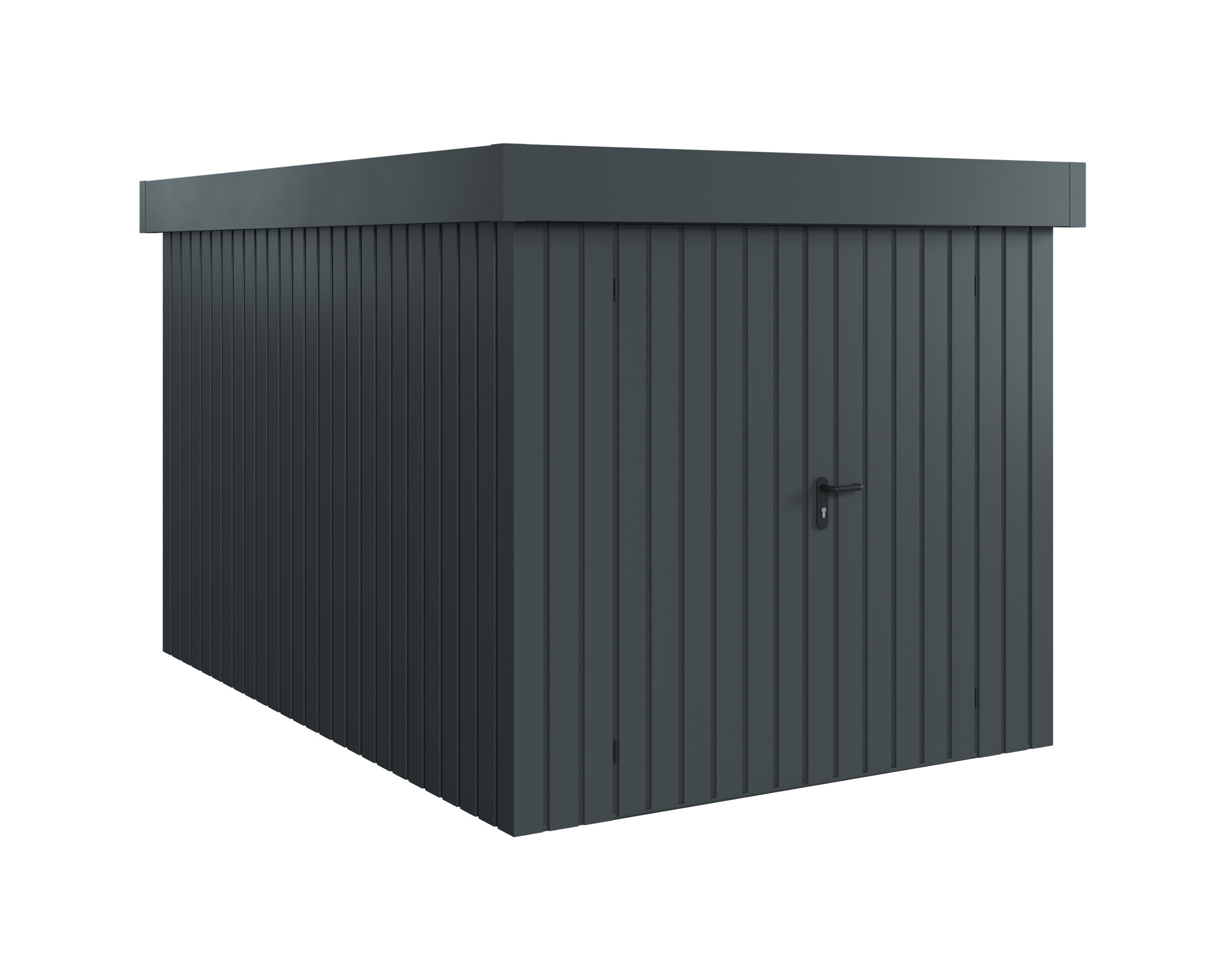 Hörmann Metall-Gerätehaus EcoStar EuroLine EFD mit Flachdach B 214 x T 310 cm (EFD 7), Motiv Modern (mit schmalen Lamell...