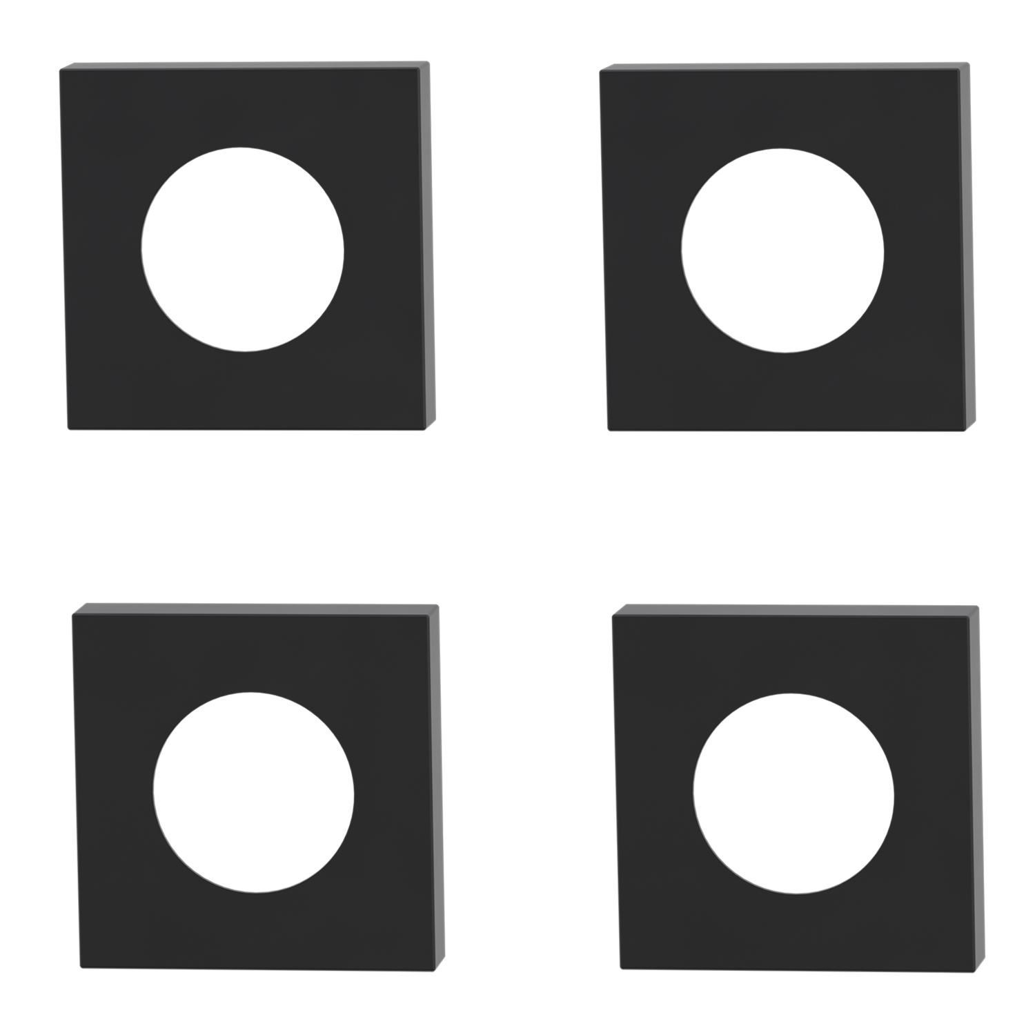 Griffwerk Rosettencover-Set SIEGER DESIGN Griffe BB/WC eckig Graphitschwarz - 4 Stück -Höhe: 8mm