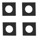 Vorschaubild Griffwerk Rosettencover-Set SIEGER DESIGN Griffe BB/WC eckig Graphitschwarz - 4 Stück -Höhe: 8mm