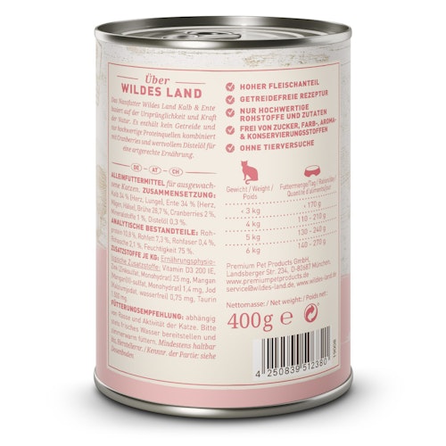 WILDES LAND Katze CLASSIC 375 / 400g