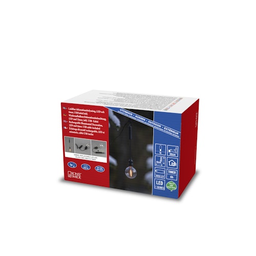 Konstsmide Weihnachtsbeleuchtung LED Akku Kabelleuchte bernsteinfarben batteriebetrieben