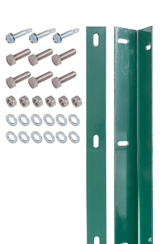Alberts® Befestigungsleiste f.Doppelstab-Gittermatten,grün,Länge:1000 mm,m.Schrauben 623159