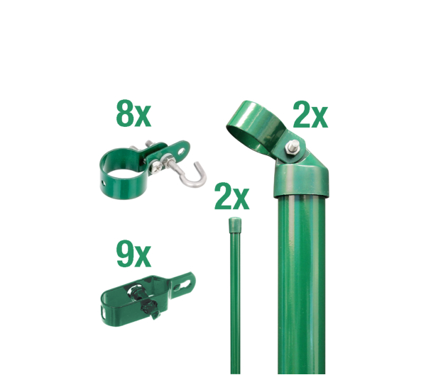 Alberts® Zauneck-Set Maschendrahtzaun,z.Einbet.,grün,Zaunhöhe:2000mm 601478