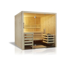 Infraworld Sauna Panorama- Elementsauna mit Glasfront-210 x 180 cm-Ohne Ofen/Steuerung