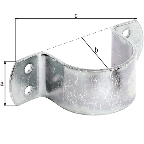 Alberts® Rohrschelle, galvanisch verzinkt dickschichtpassiviert, Außen-⌀57 mm, ⌀2 1/4 Zoll, TxB 40x133 mm 216672