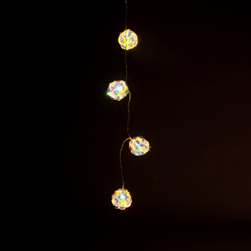 Konstsmide Weihnachtsbeleuchtung Dekolichterkette Kugeln 10 warmweiße LEDs in Kristalloptik, batteriebetrieben