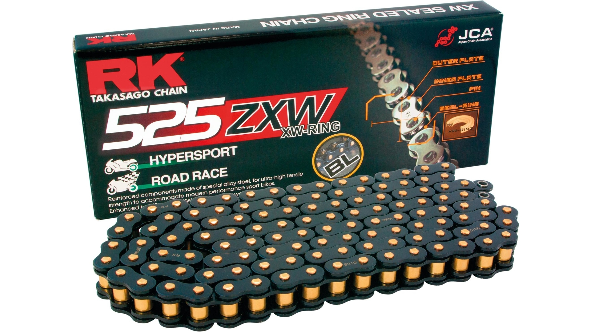 RK Kette BL525ZXW Black Scale, 104 Glieder