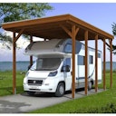 Skan Holz Caravan-Carport Friesland 397x708 cm mit erhöhter Einfahrt